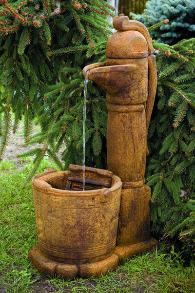 Country Pitcher Pump Spill Fountain Concrete